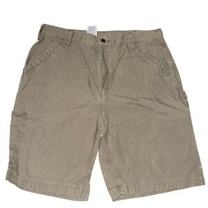 Carhartt B147 LBR Original Fit Canvas Work Shorts Khaki Green Men’s Sz 38